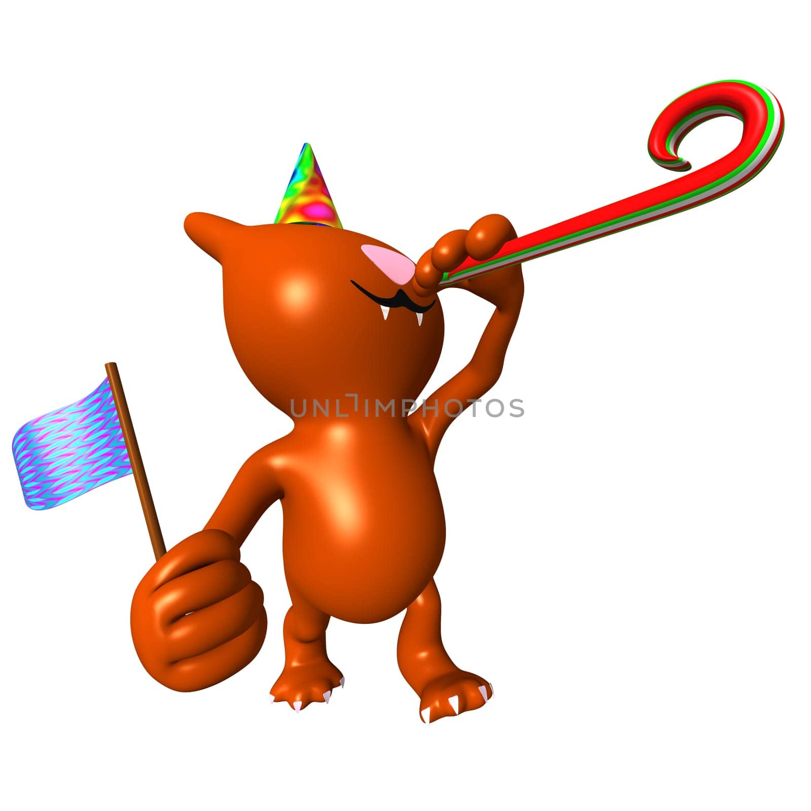 Front view carved cat on friend birthday party
