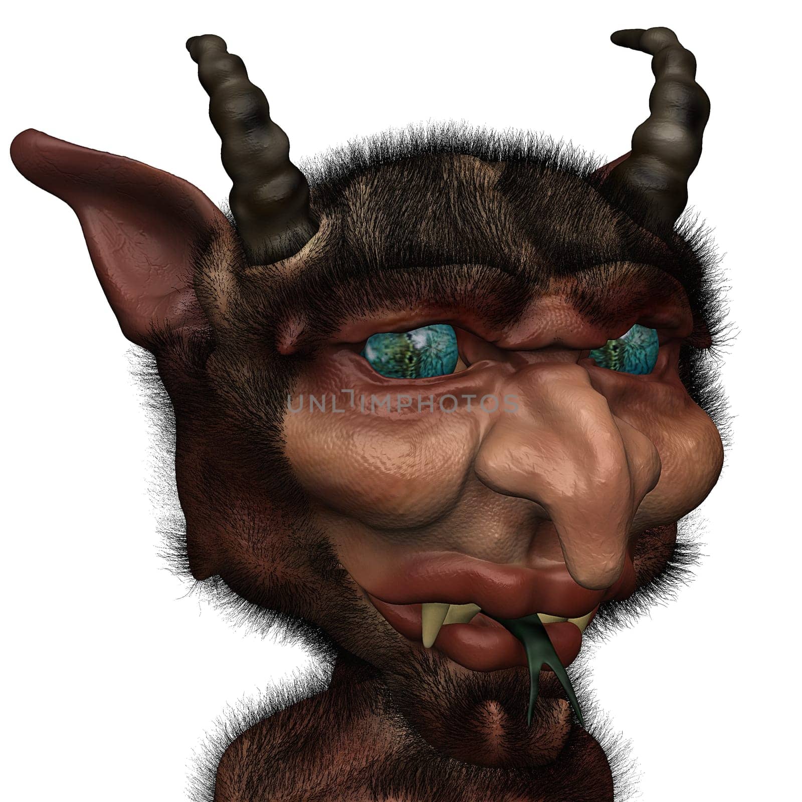 Strange looking devil seems to be confused  satyr