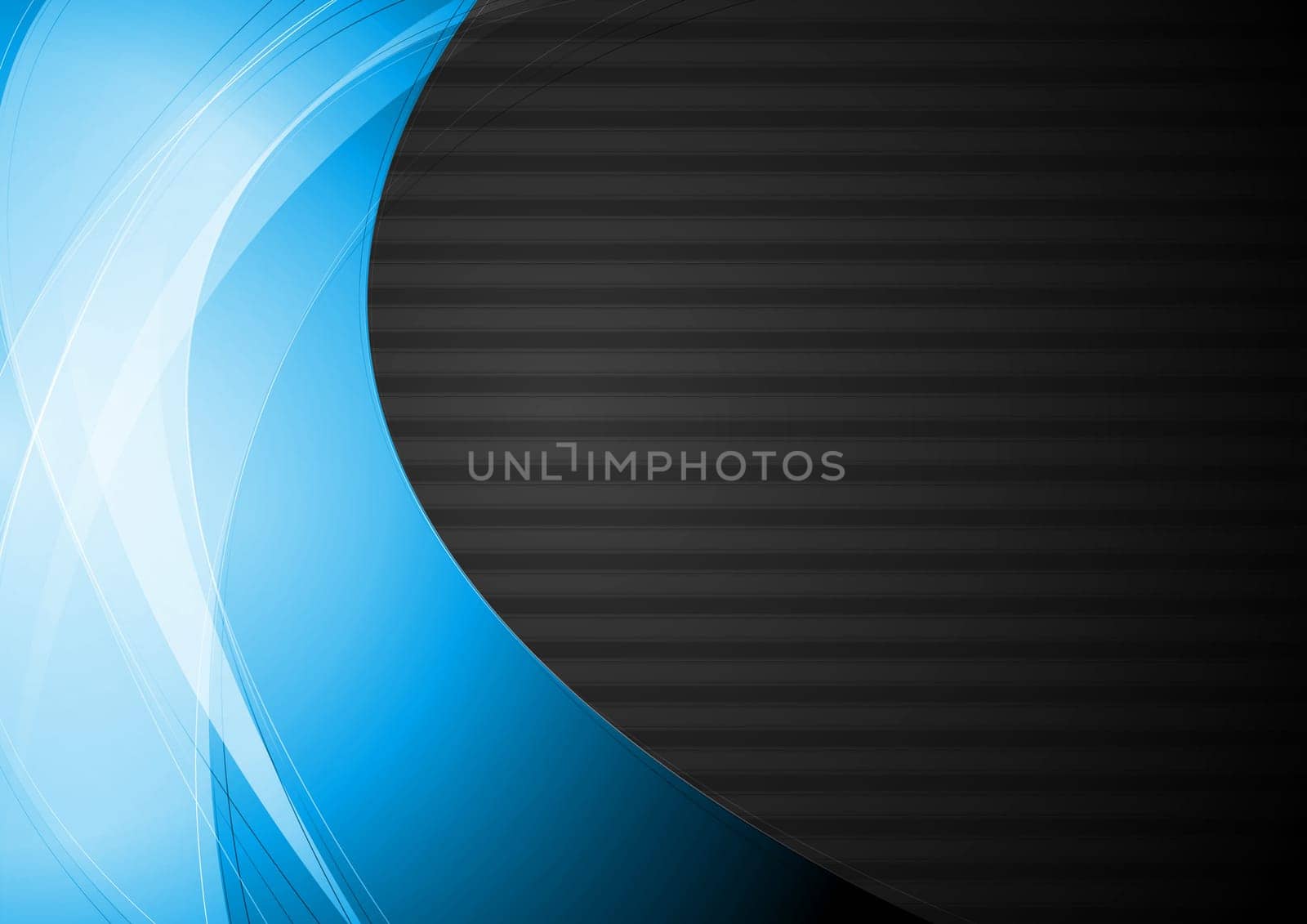 Abstract elegant blue and black wavy design. Vector background eps 10