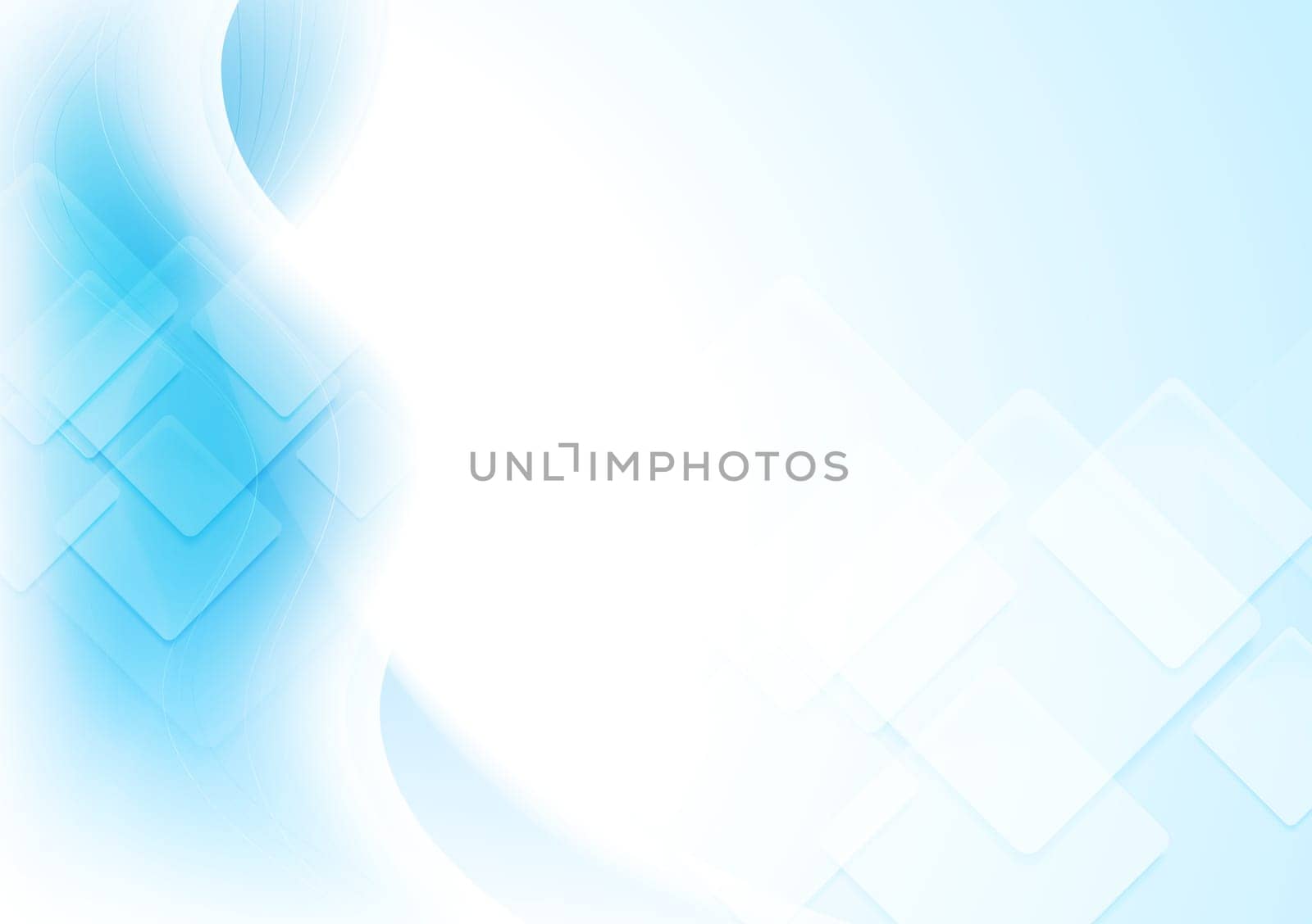 Bright blue waves with squares. Vector background eps 10. Gradient mesh included