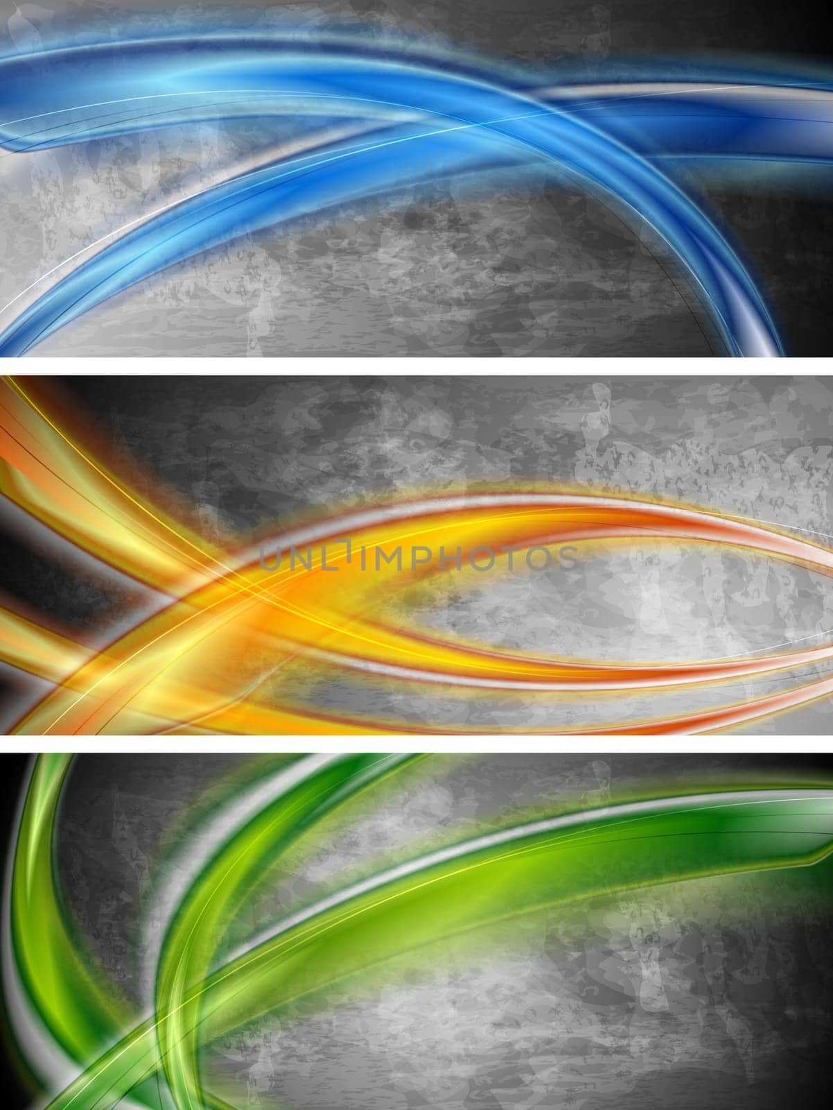 Abstract wavy grunge banners. Vector design eps 10