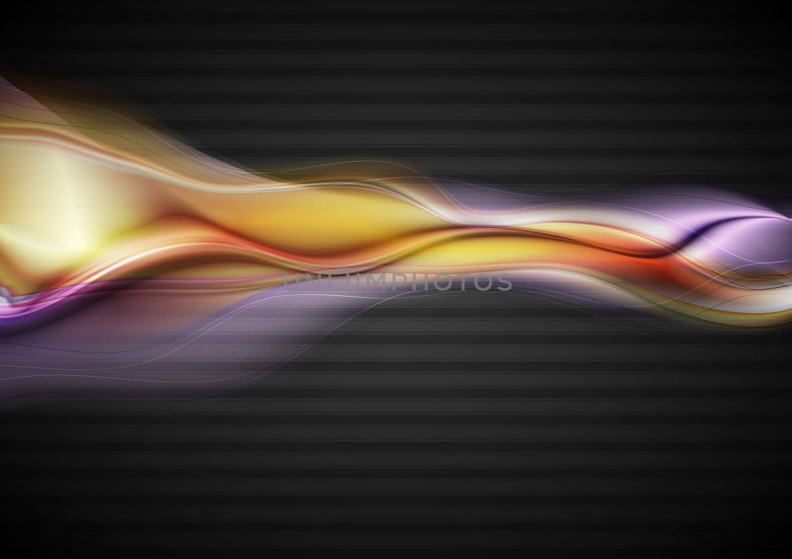 Abstract glowing waves on the dark background. Vector design eps 10
