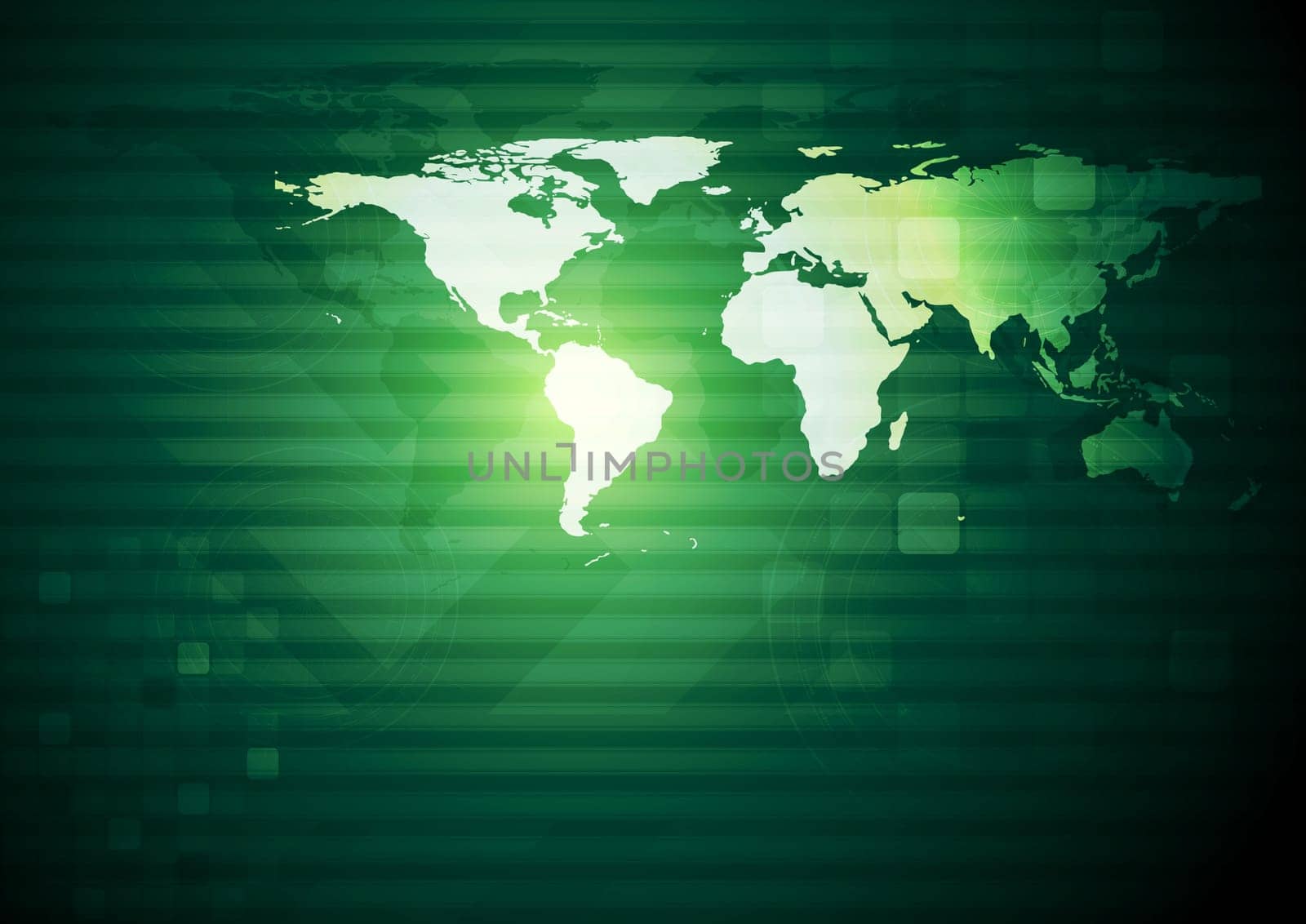 Dark green technology design with world map. Eps 10 vector background