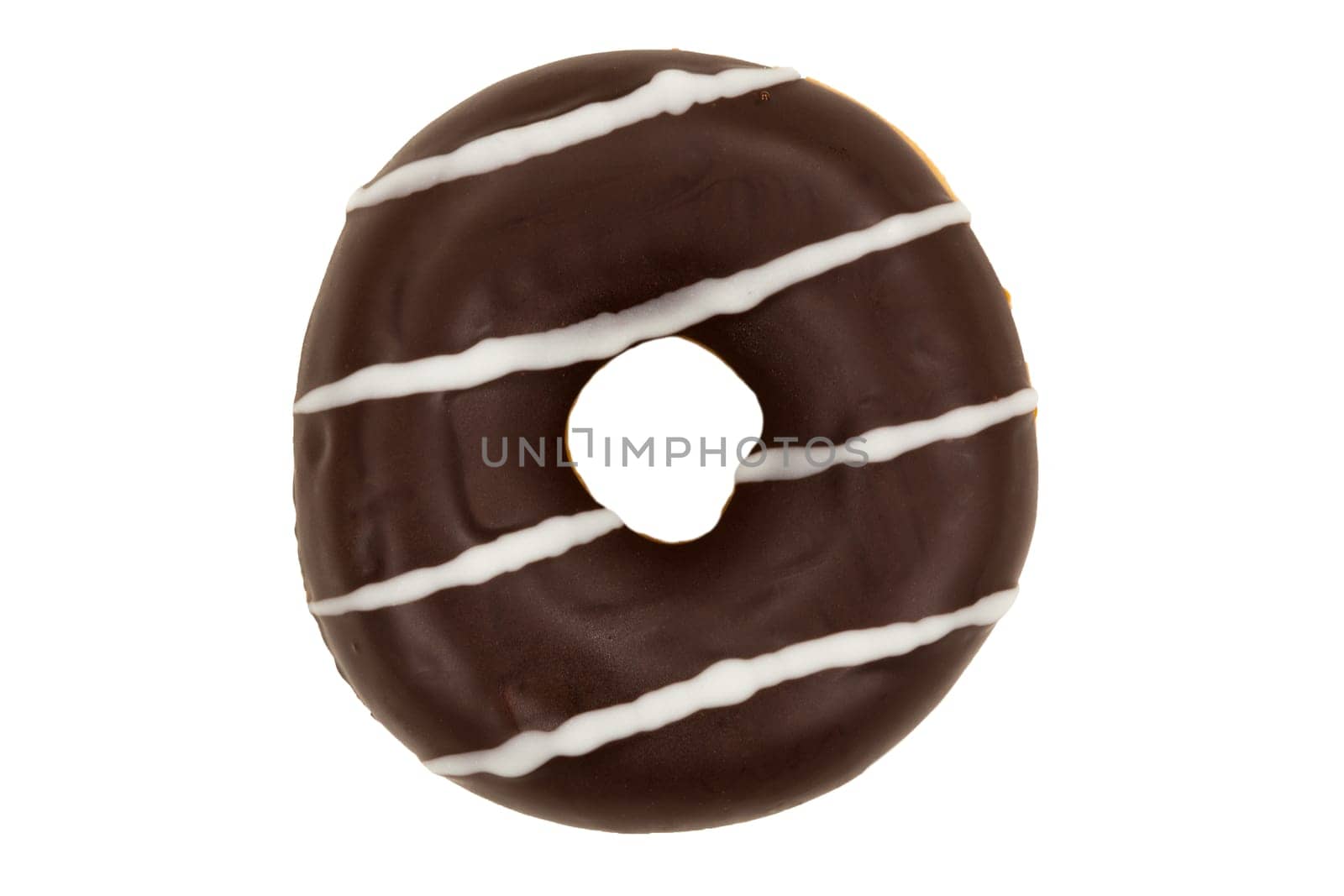 Donut with chocolate,biscuit with glaze isolated on white background