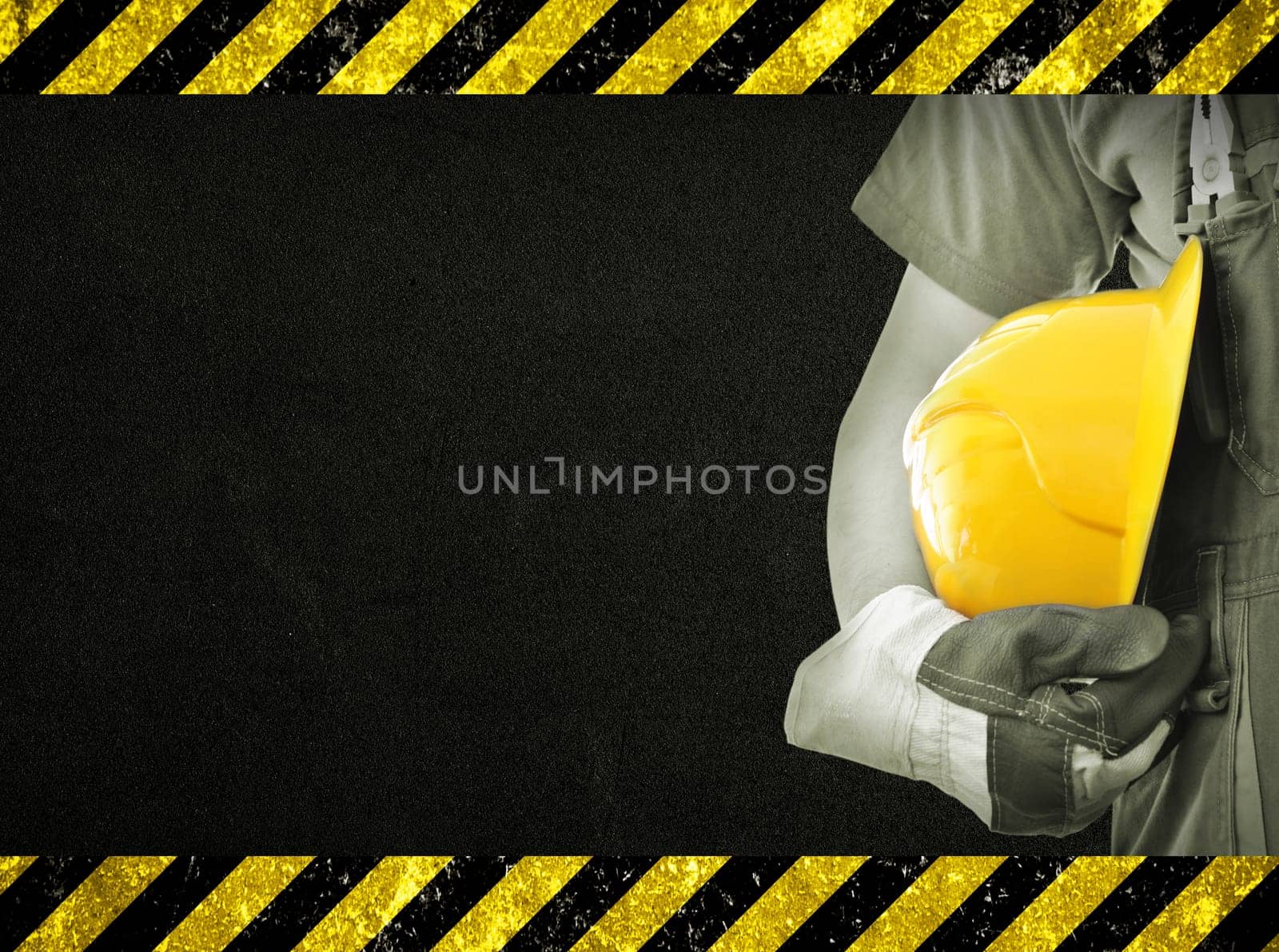 worker and grunge texture in background. concept of osh (occupational safety and health)