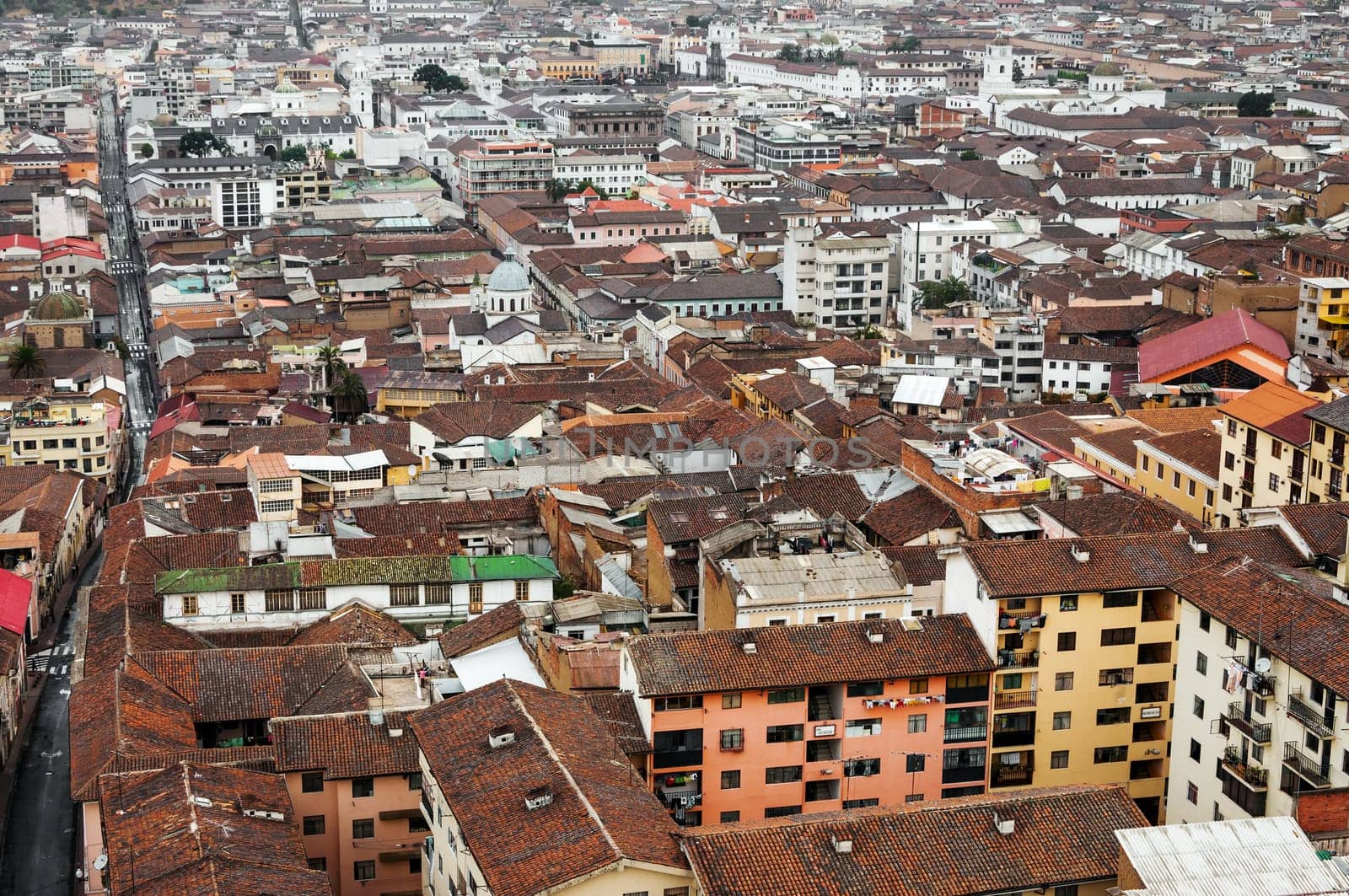 View of the historic downtown of Quito, Ecuador