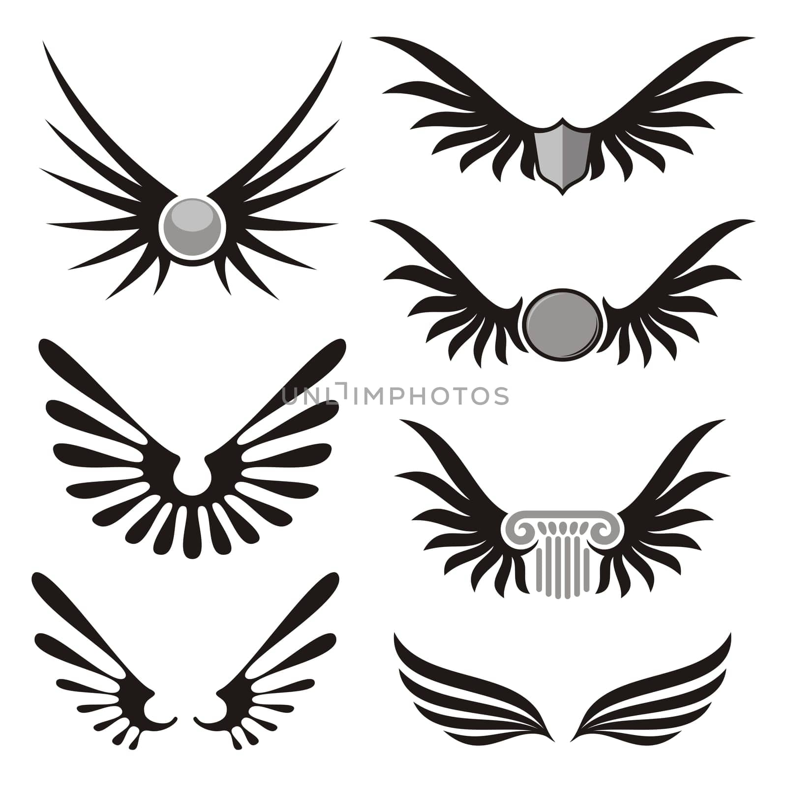 Wing shaped design elements to give your design a flying flavor