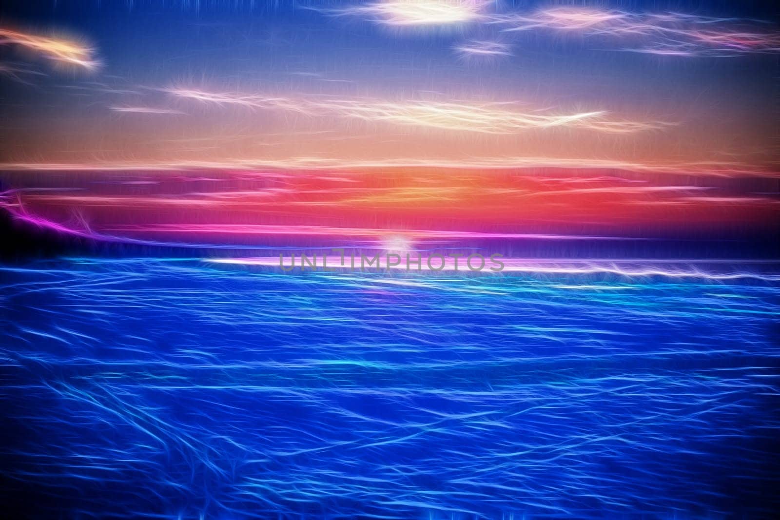 sunset on the beach at night