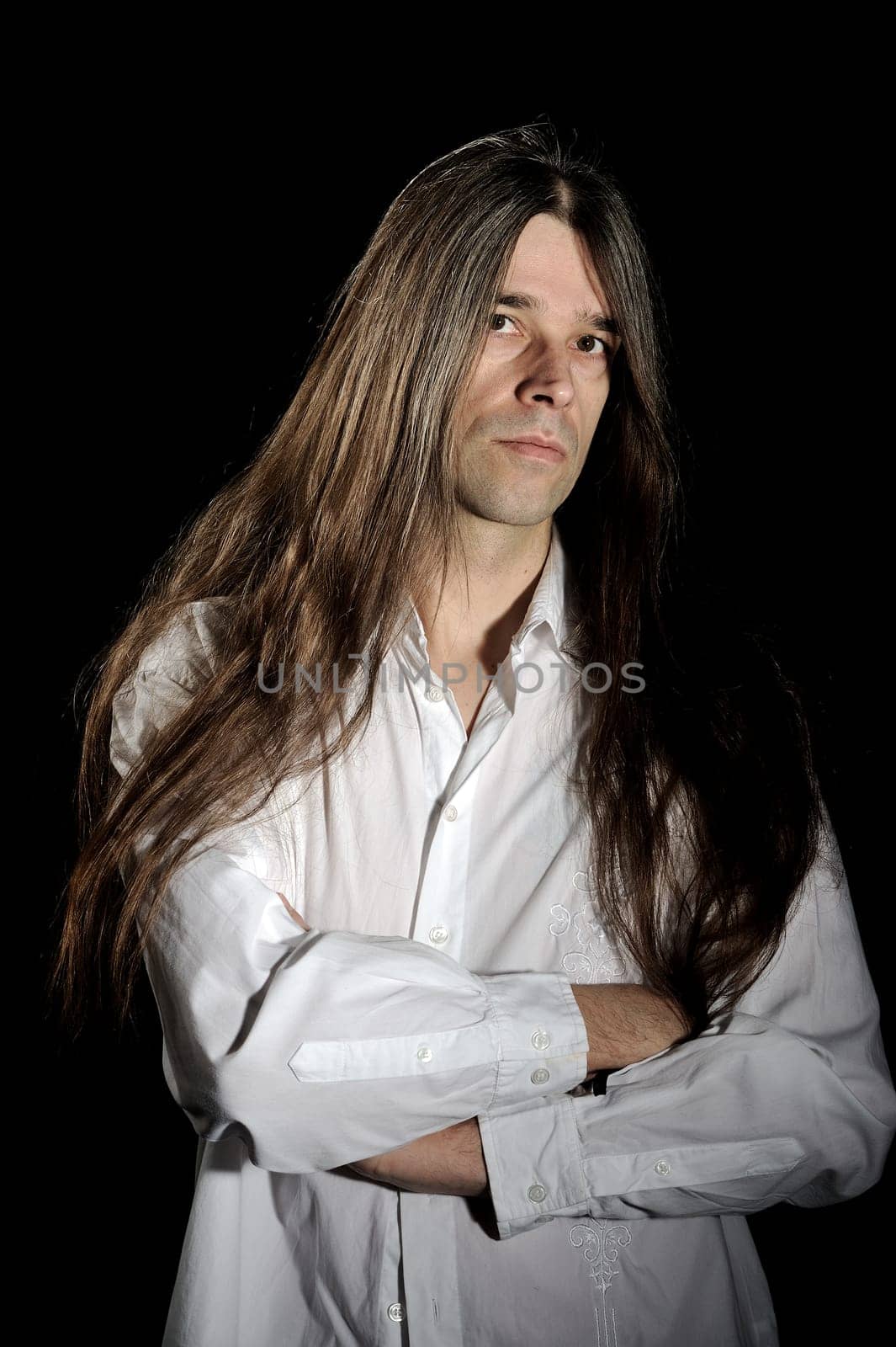 young man with long hair