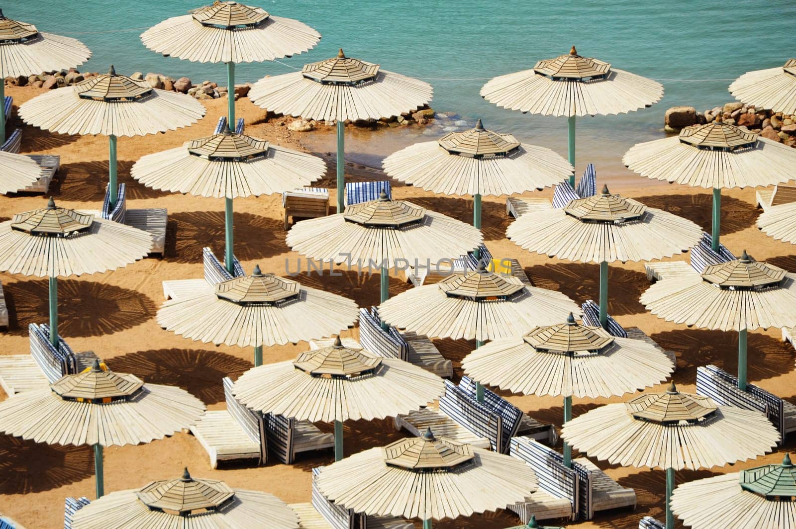 Sea beach during hot summer day
