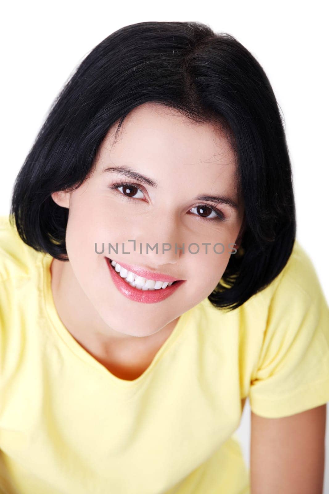 Young beautiful woman in casual clothes, isolated on white
