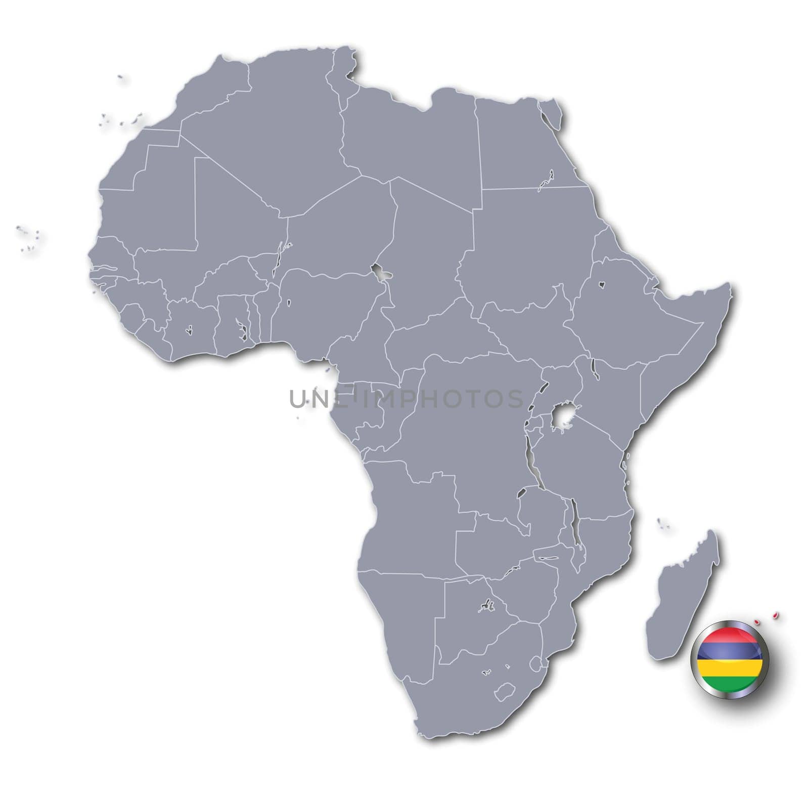 Africa map Mauritius
