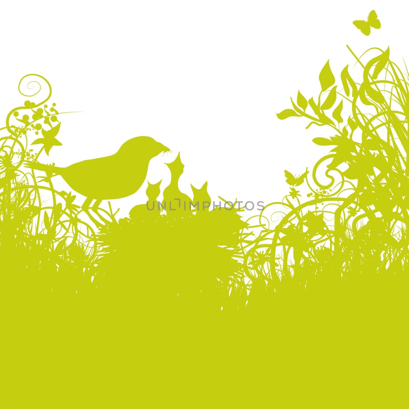 Blades of grass bird's nest