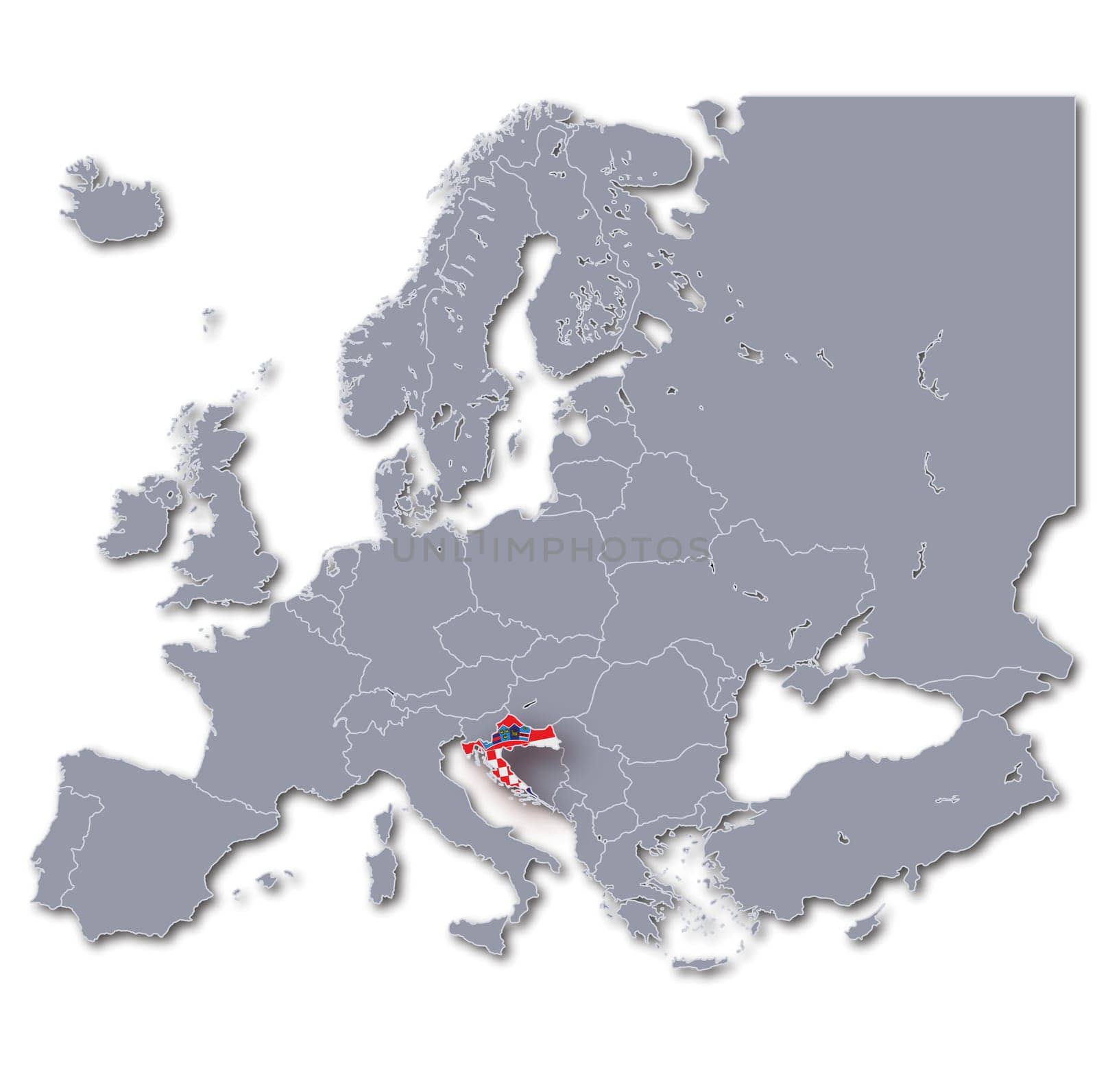 Map of Europe Croatia