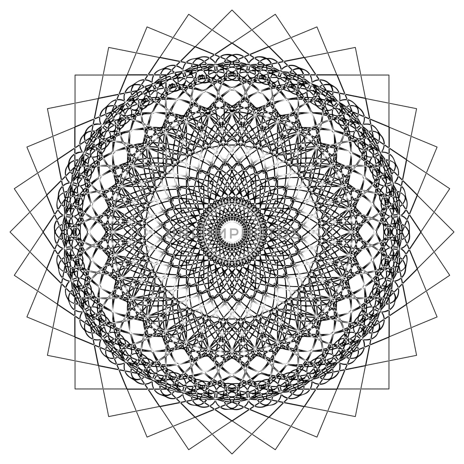 Symetrical geometric shape design over white background