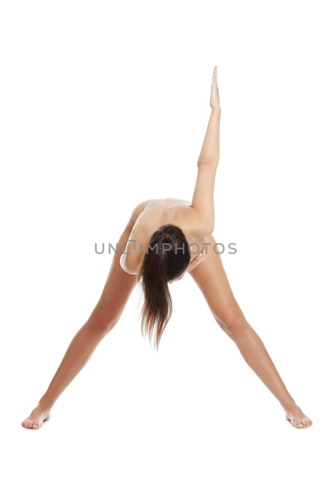 Artistic shot a beautiful naked woman , isolated on white background