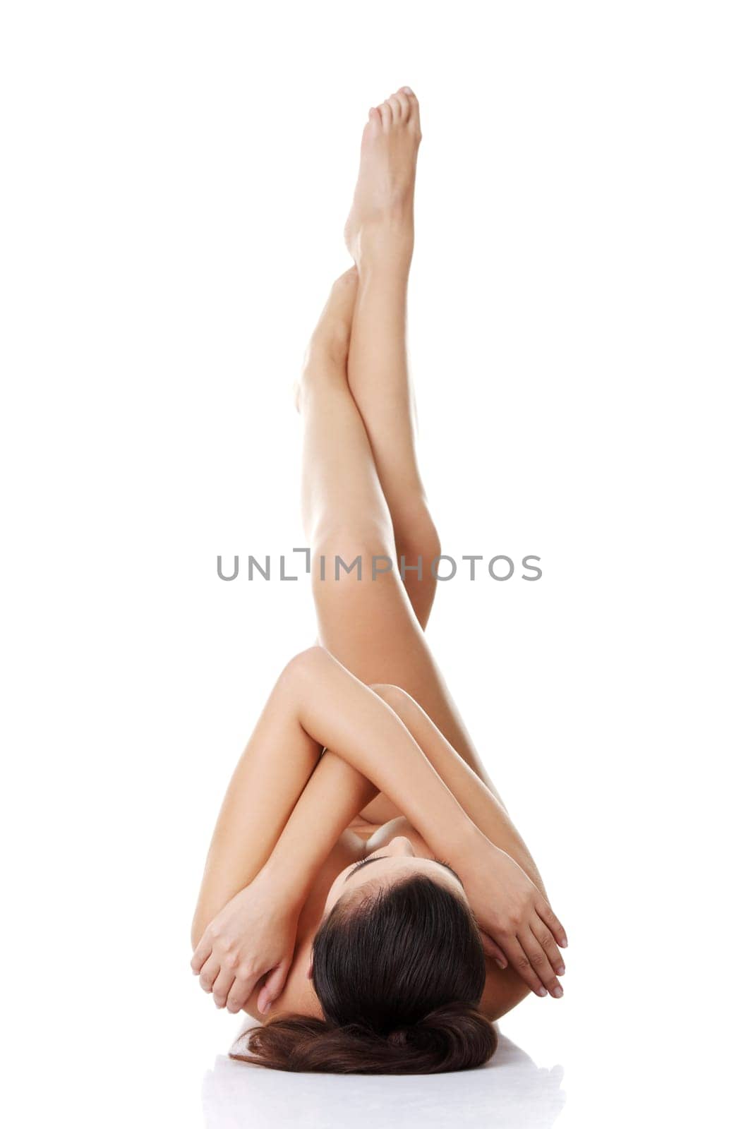 Artistic shot a beautiful naked woman , isolated on white background
