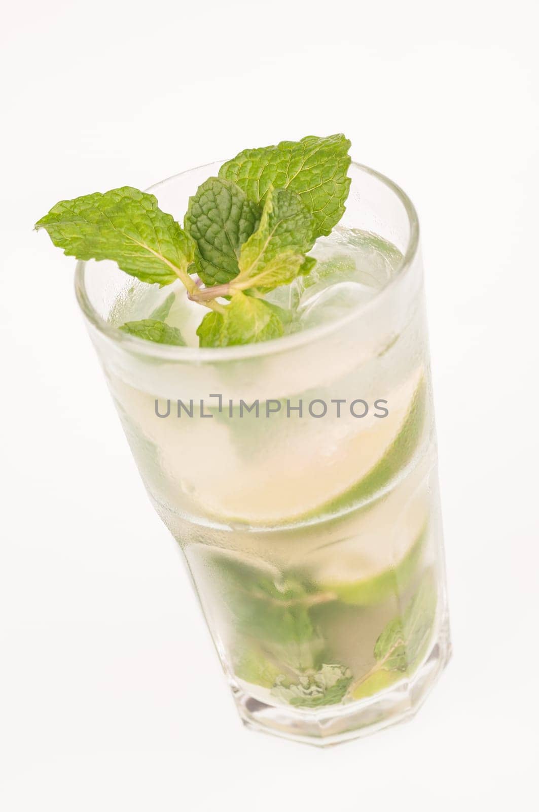 Mojito a Cuban cocktail made with cuban rum, lime, sugar and a splash of soda