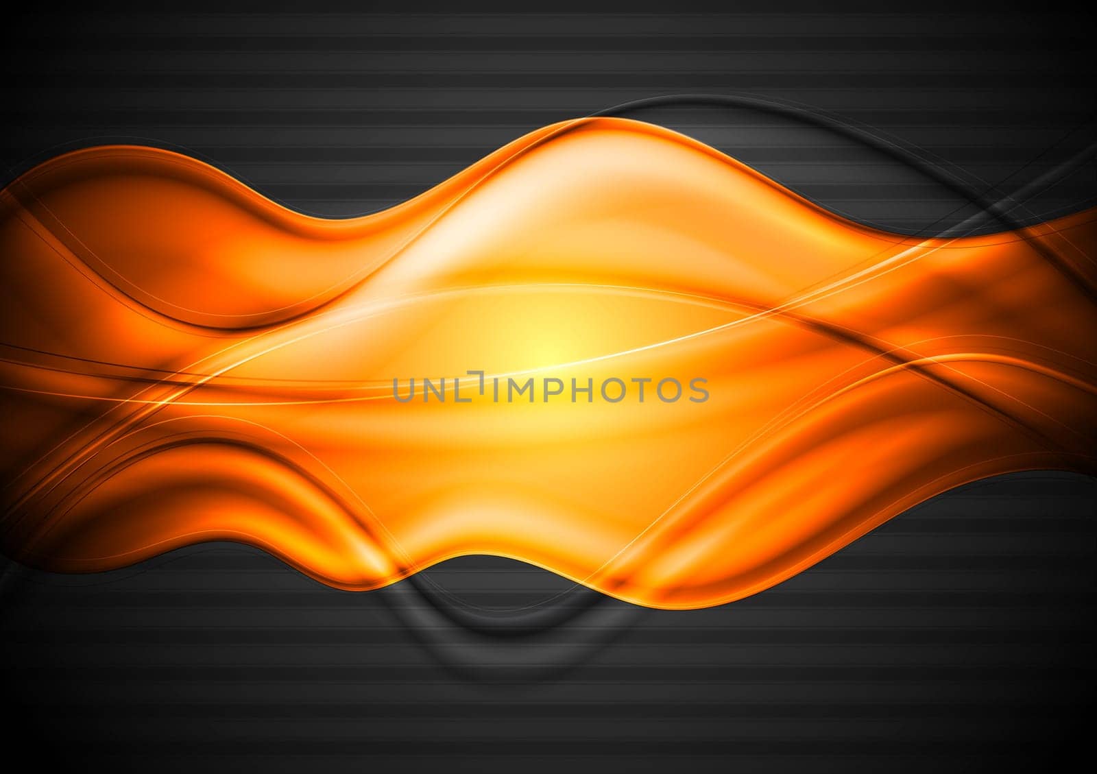 Abstract orange and black wavy background. Eps 10 vector design