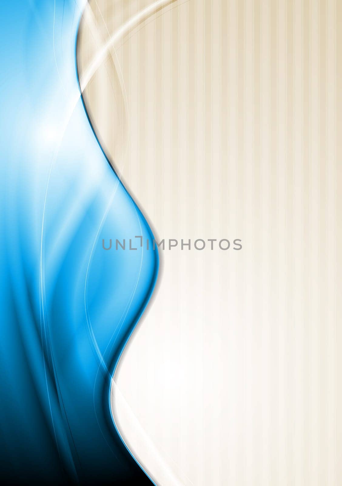 Abstract blue and beige wavy background. Eps 10 vector design