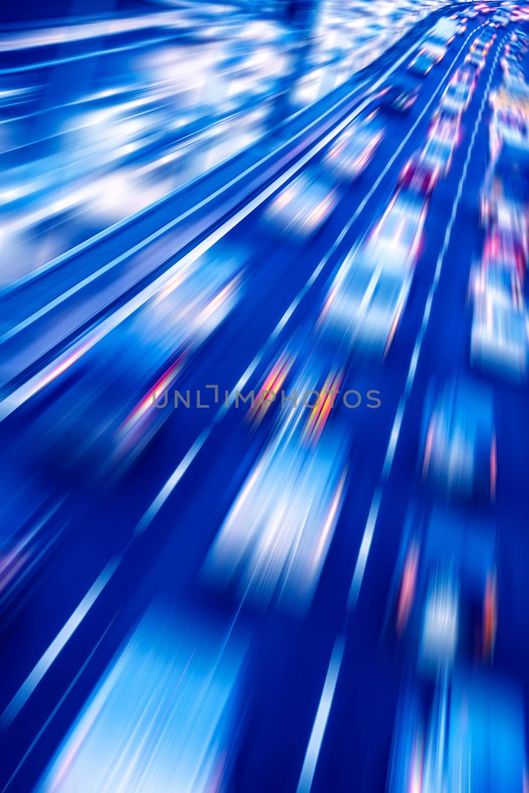 traffic on a freeway with blurred cars