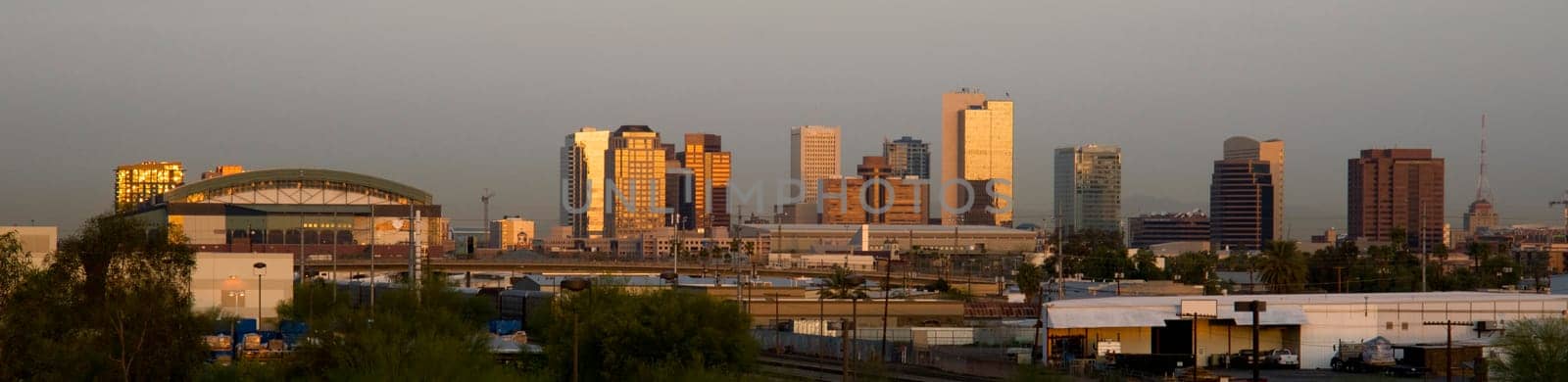 The Buildings and Landscape of Phoenix Arizona Skyline Before The Sun Rises