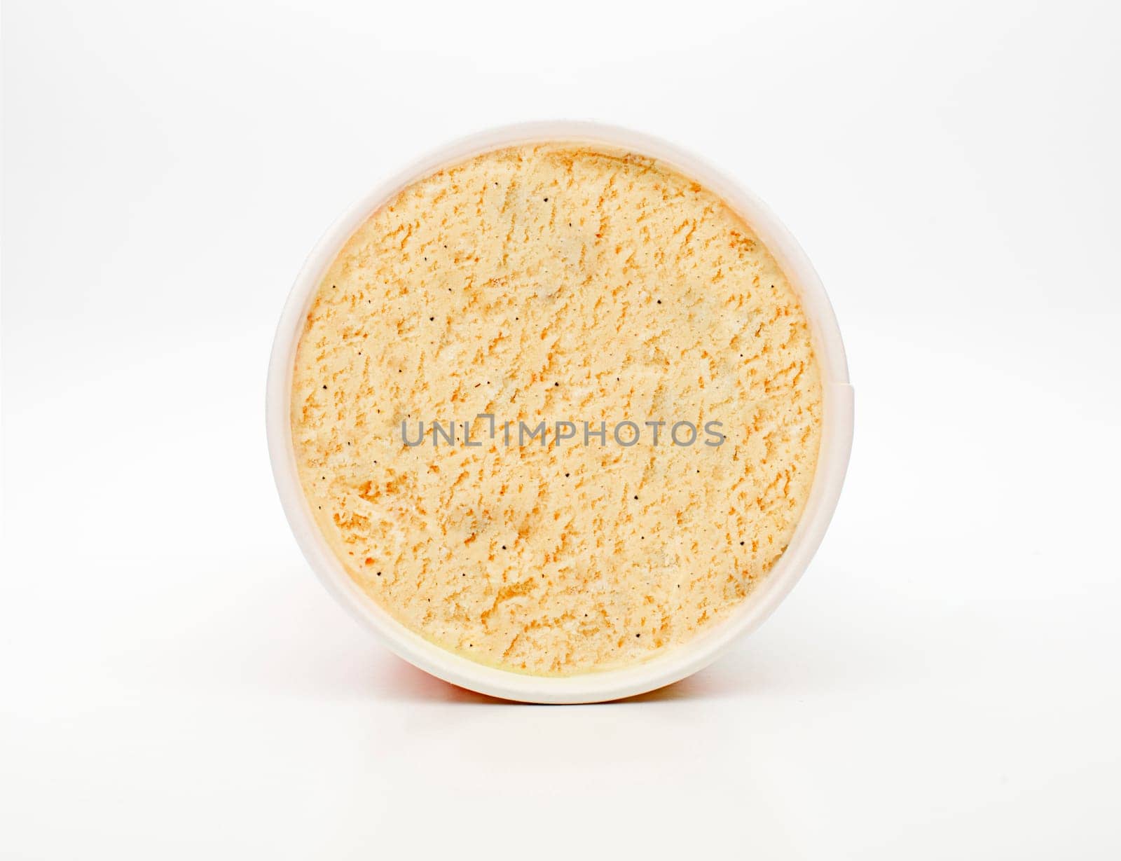 Overhead shot of vanilla lid ice cream