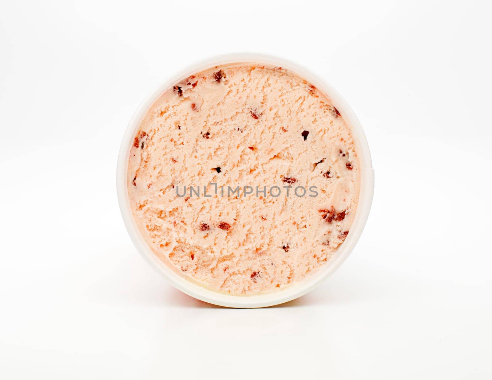 Overhead shot of caramel and biscuit lid ice cream