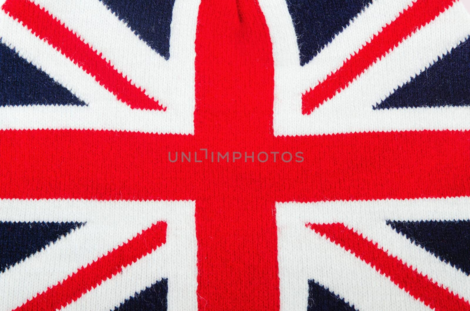 knitted English flag, close-up