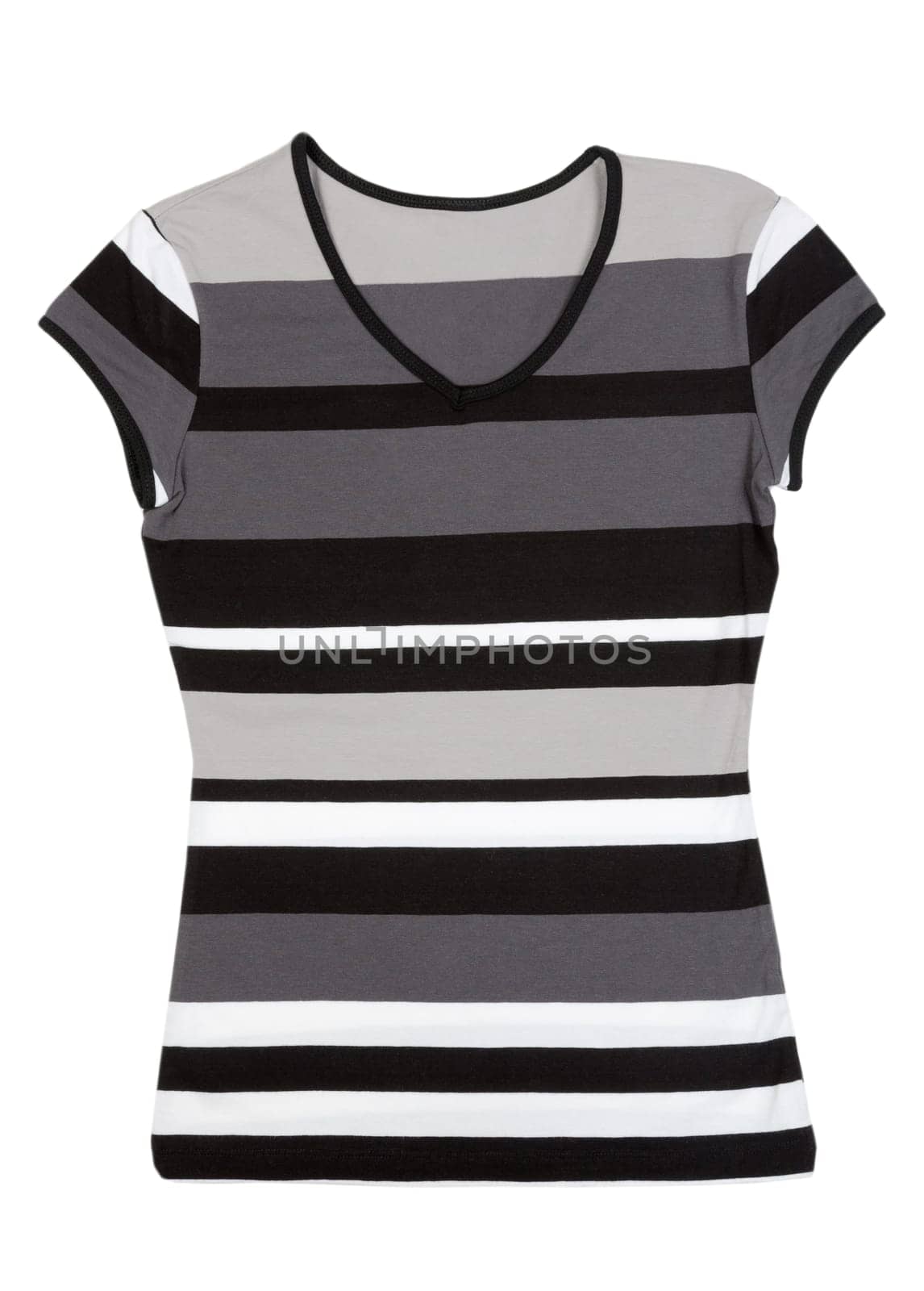 Fashionable women's striped blouse. Isolate on white.