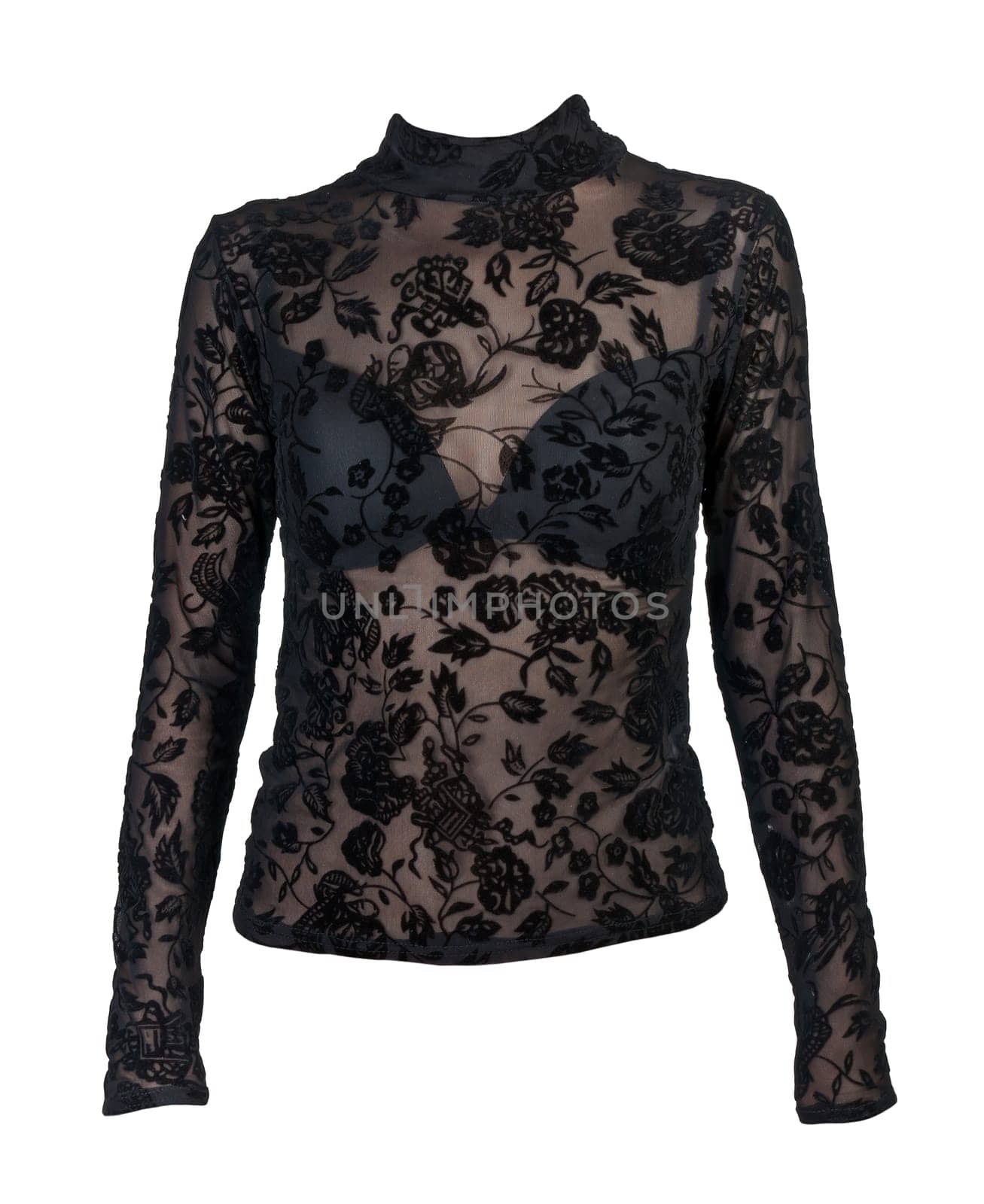 erotic black women's blouse isolated on a white background