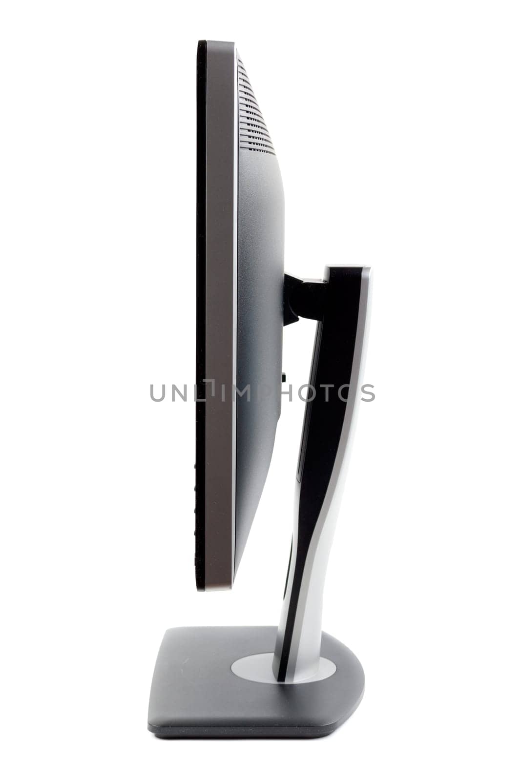 IPS LCD monitor, side view on a light background