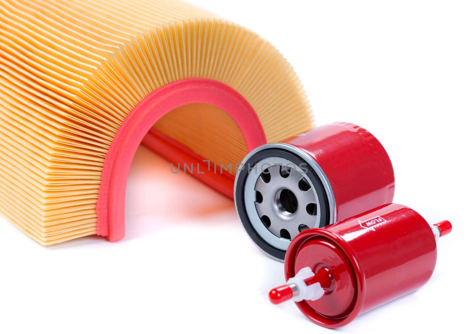 set of filters for car isolated on white background
