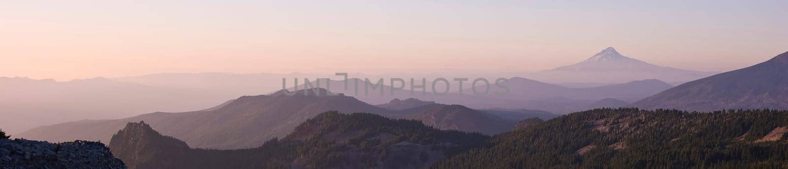 This is the view coming down the trail looking at Mount Hood in the Distance Viewed From Park Butte Oregon