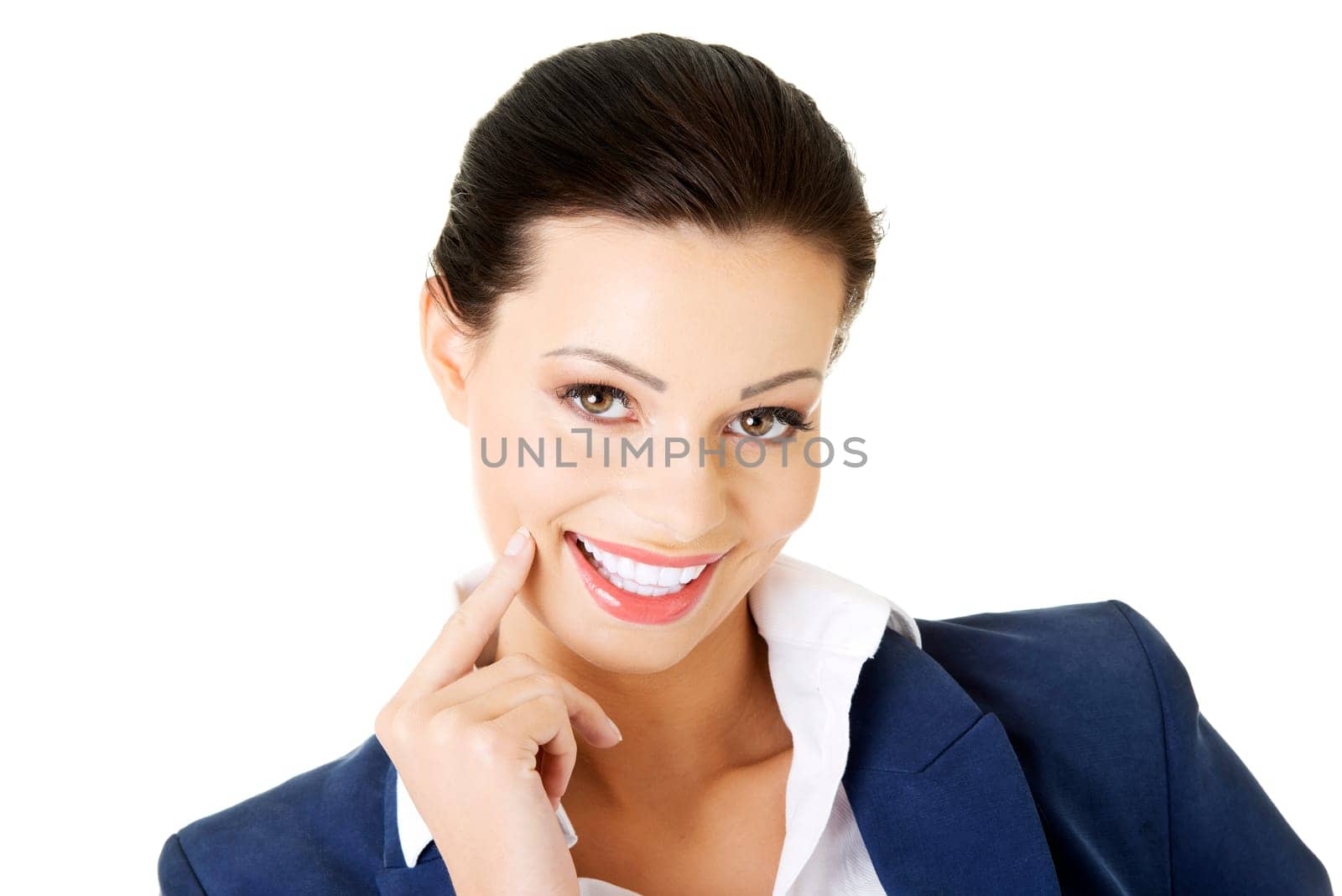 Portrait of young success businesswoman or student in elegant clothes