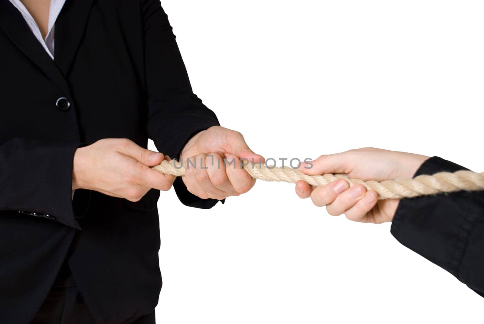 tug of war between business people, isolated
