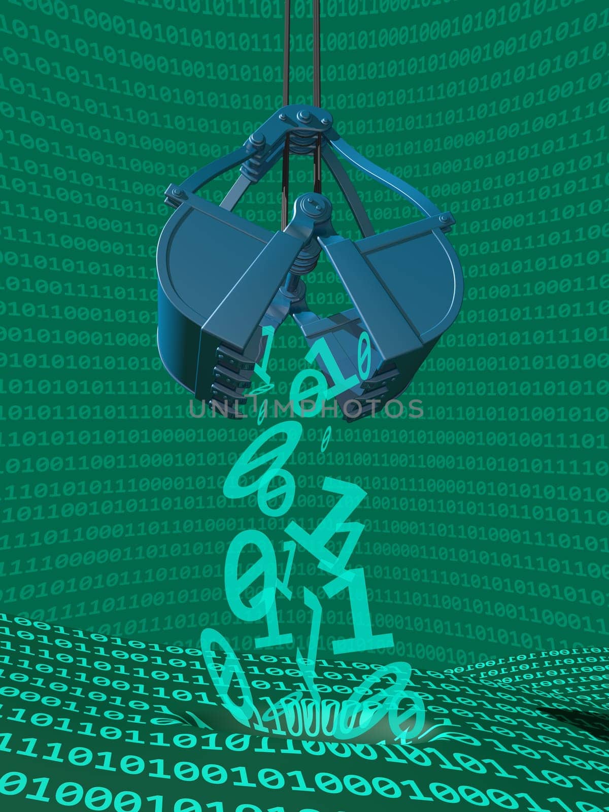 Illustration depicting data mining of computer information