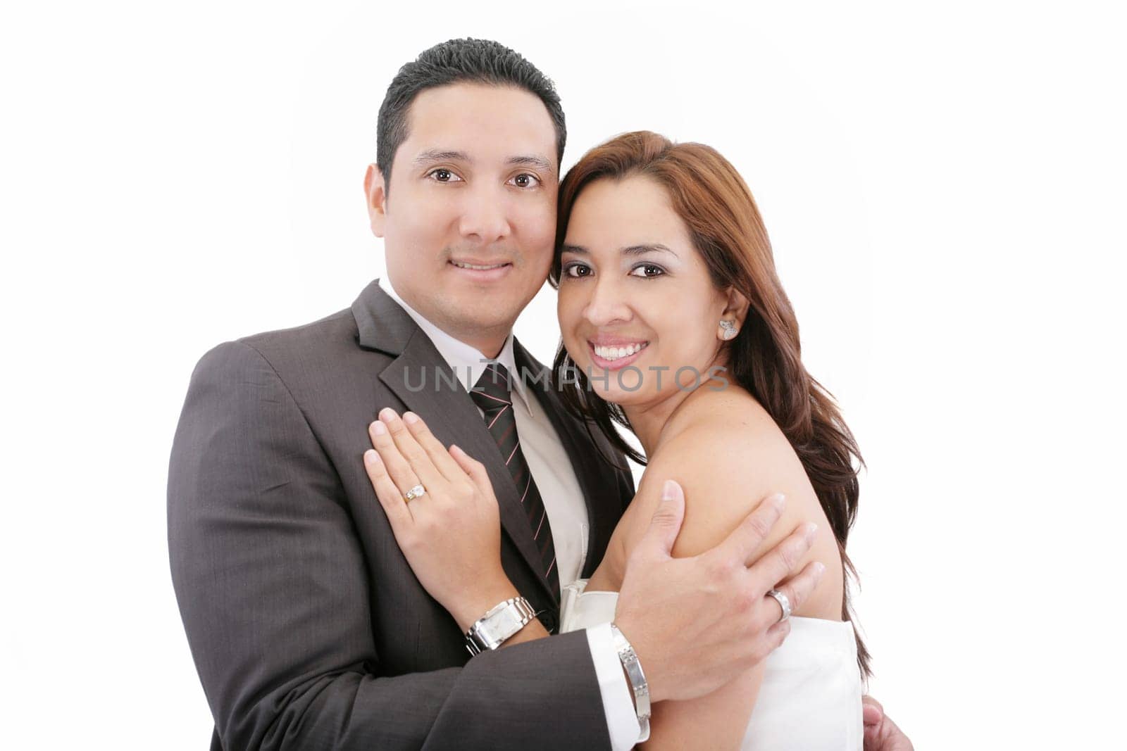 Beautiful couple isolated on white background