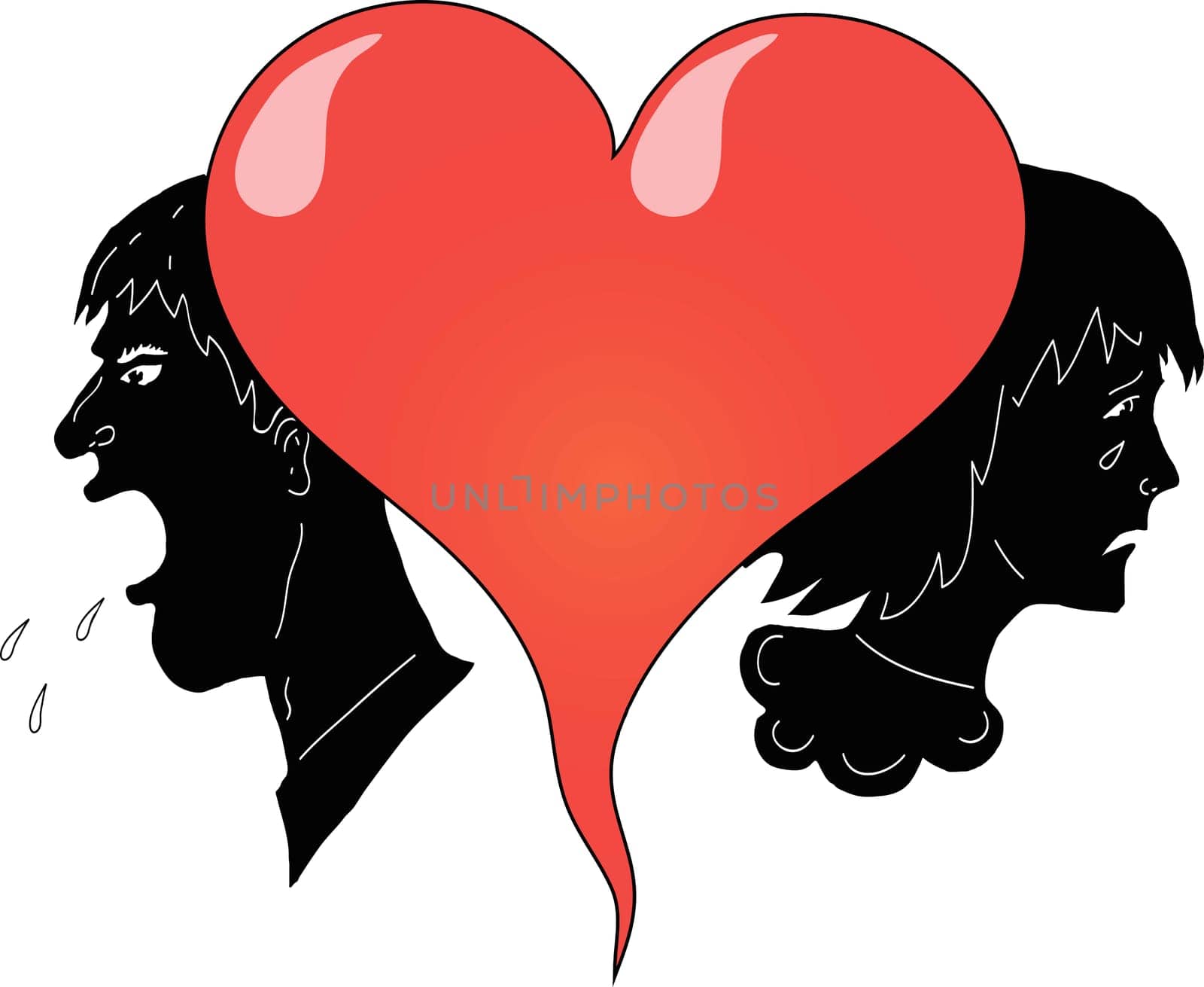 illustration with heart and people for your design