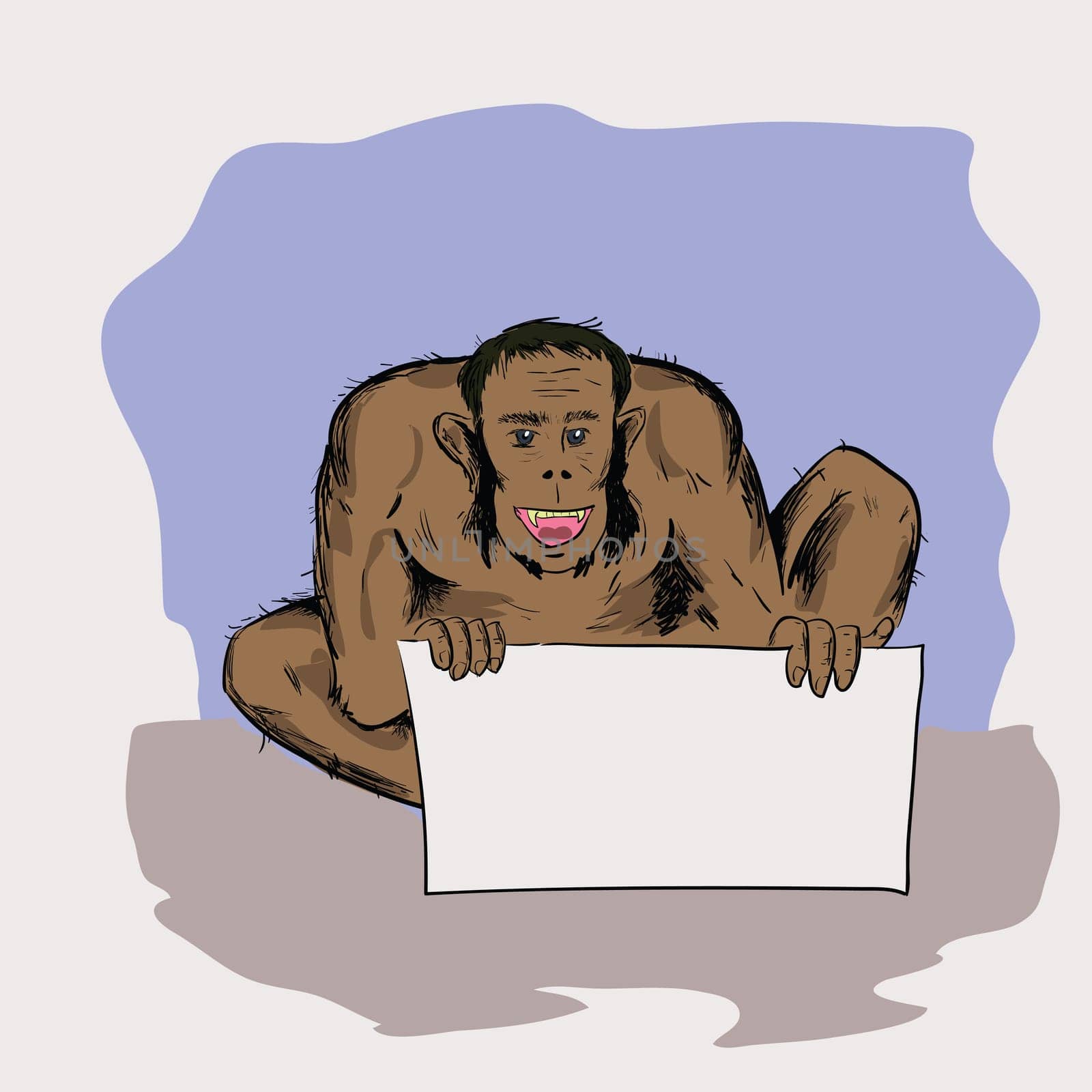 colorful illustration with  neanderthal for your design