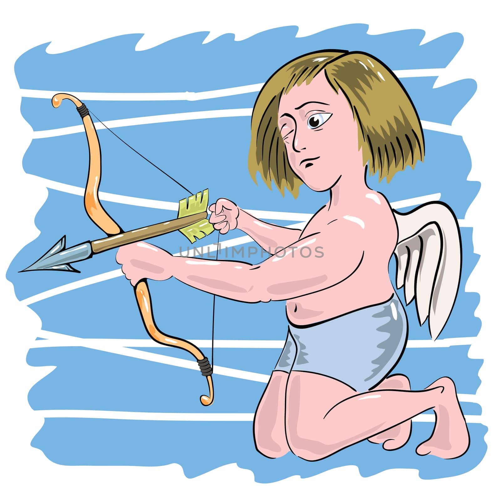 colorful illustration with cupid your design