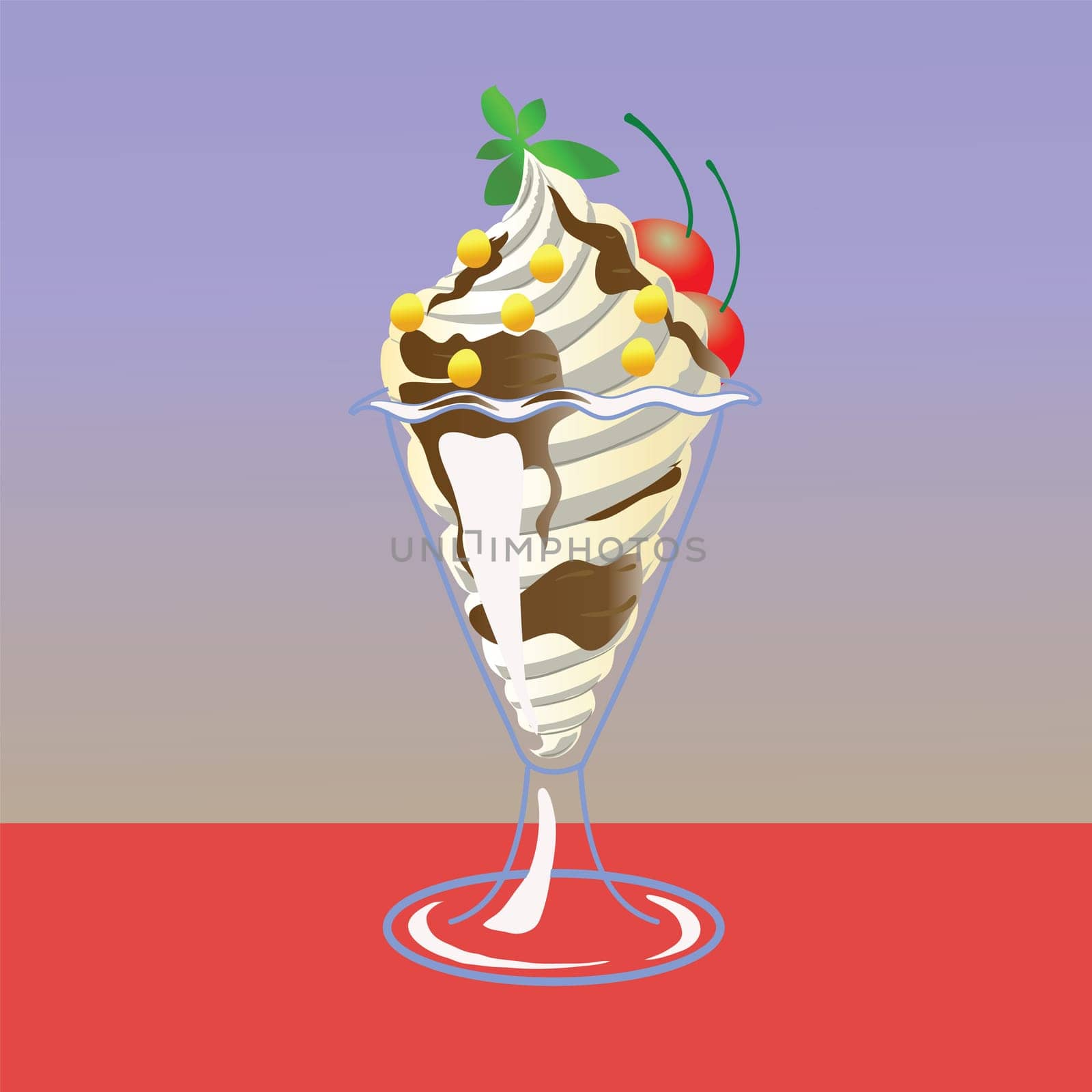colorful illustration with ice cream for your design