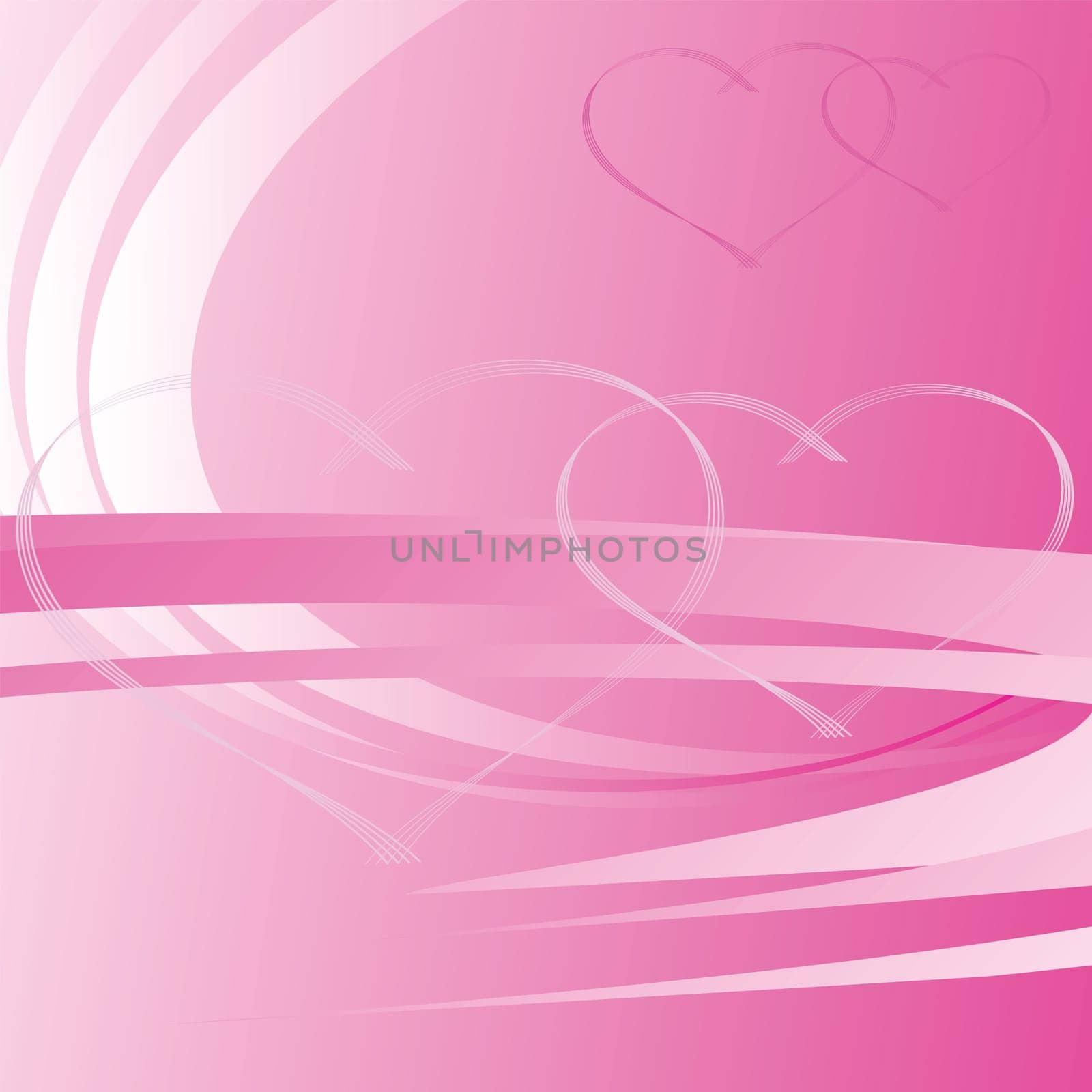 colorful illustration with two hearts for your design