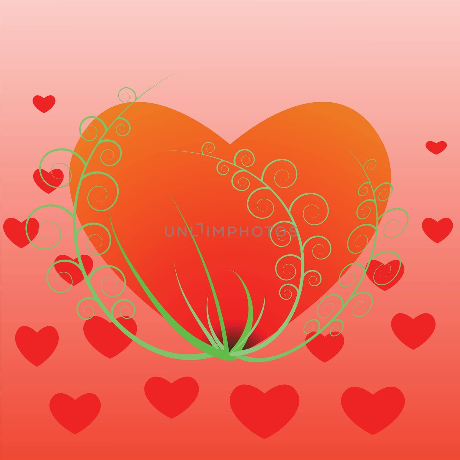 colorful illustration with hearts for your design