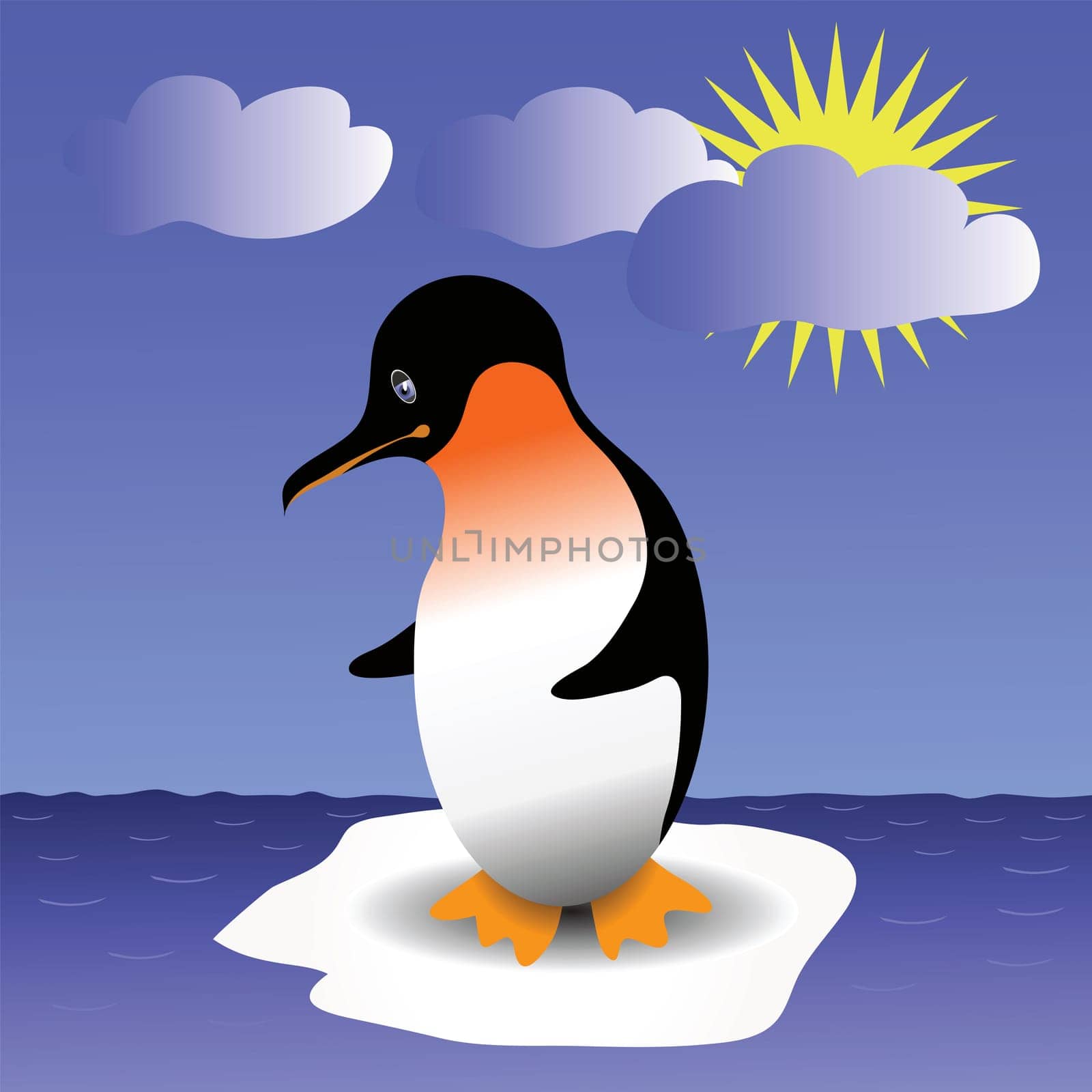 colorful illustration with penguin  for your design