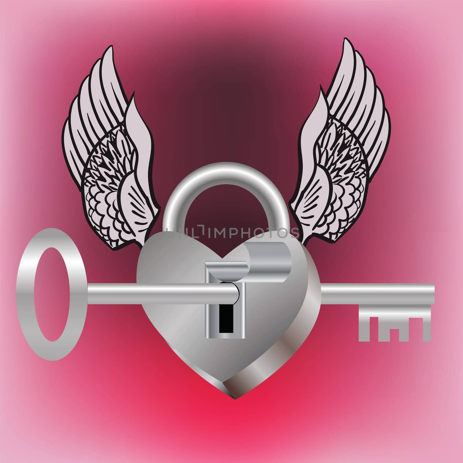 colorful illustration with lock and key for your design
