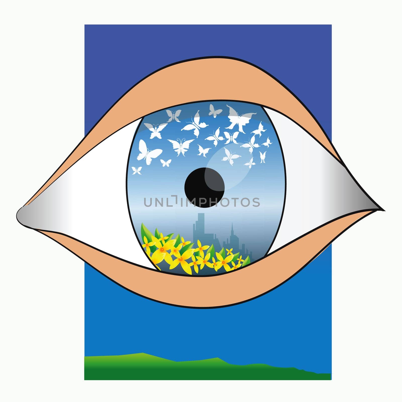 colorful illustration with eye  for your design