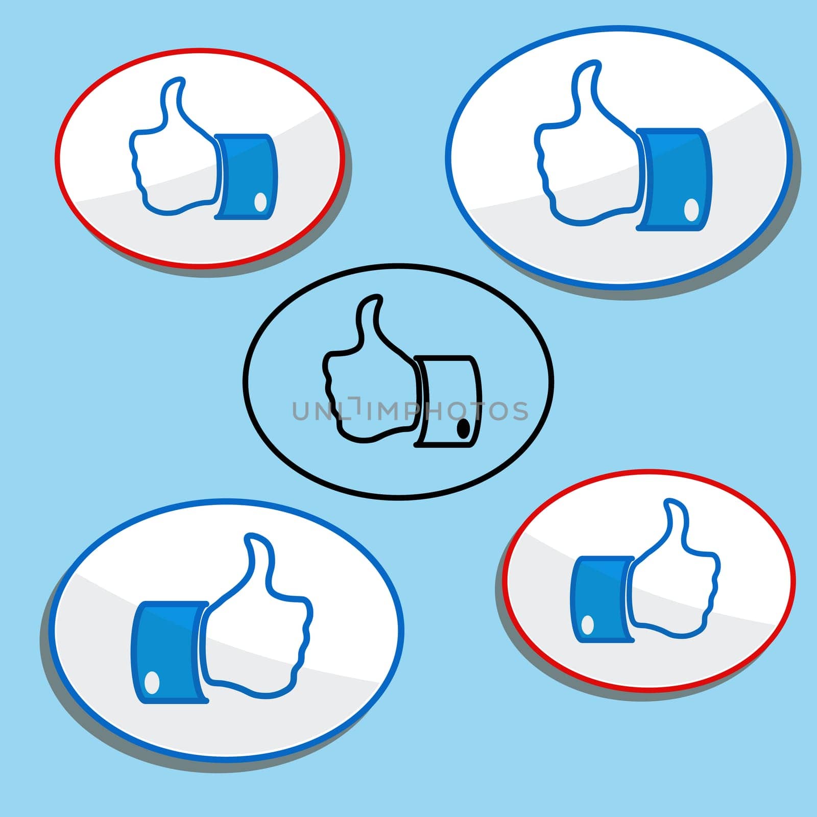 colorful illustration with like buttons for your design