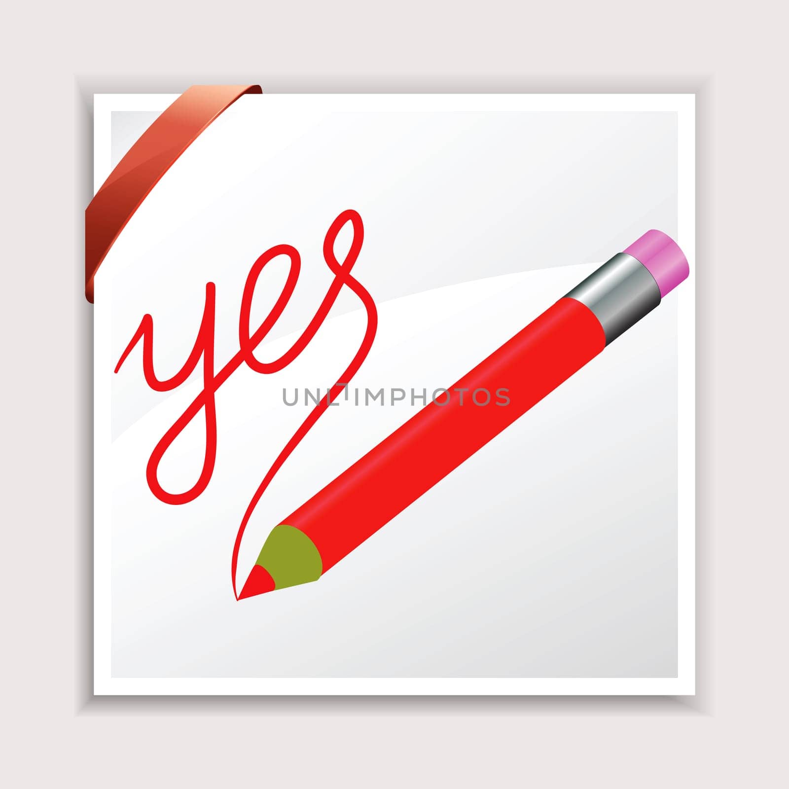 colorful illustration with pencil and paper for your design