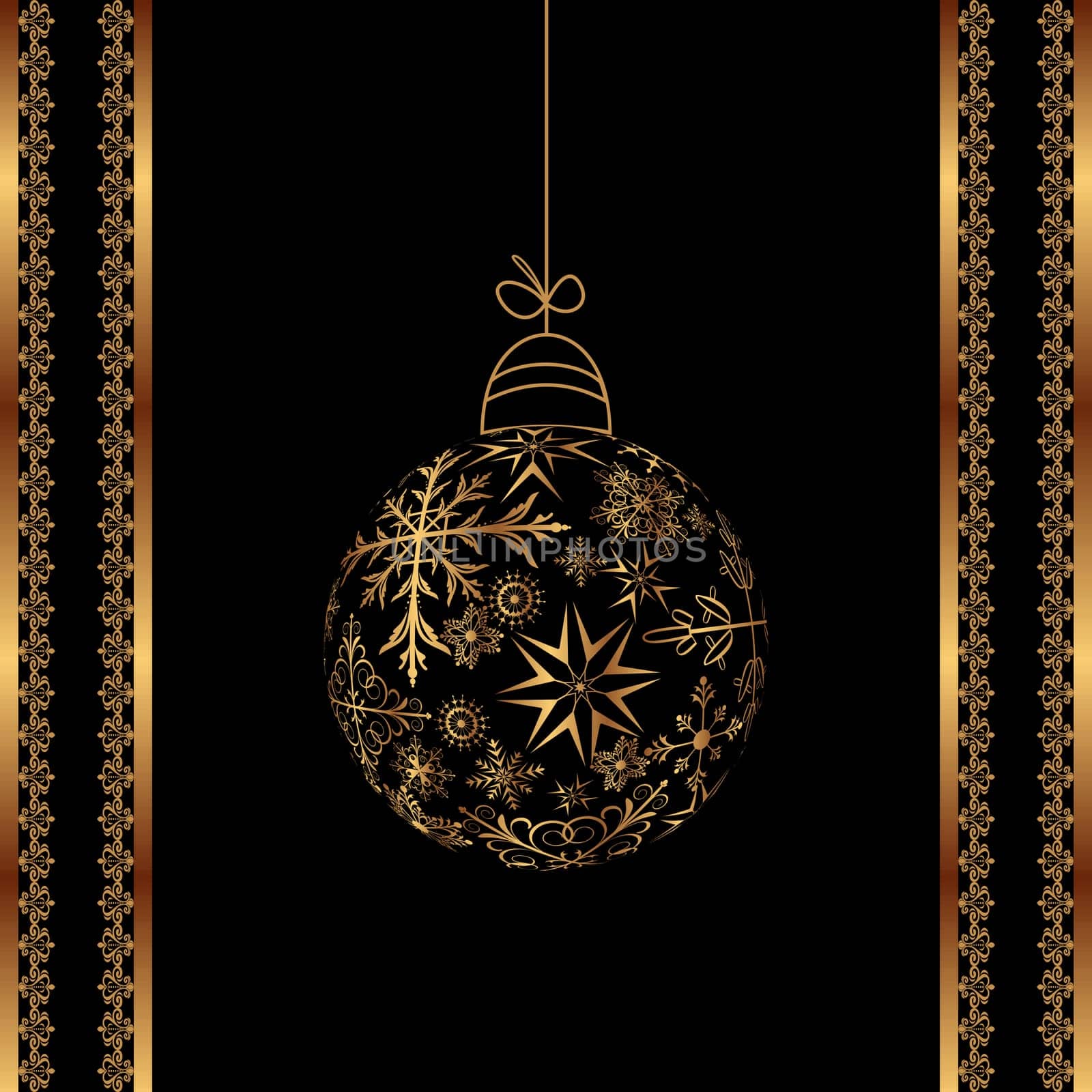 Illustration Christmas ball made of snowflakes isolated - vector